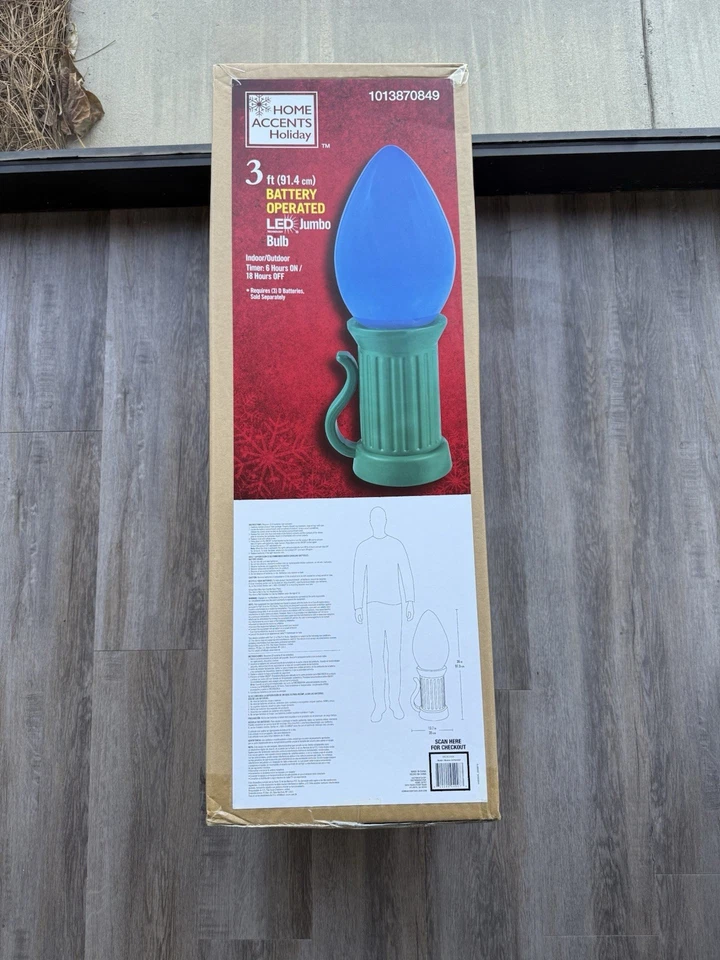 3英尺电池供电LED超大灯泡假日庭院装饰道具*多种颜色* — 第 2/4 张图片