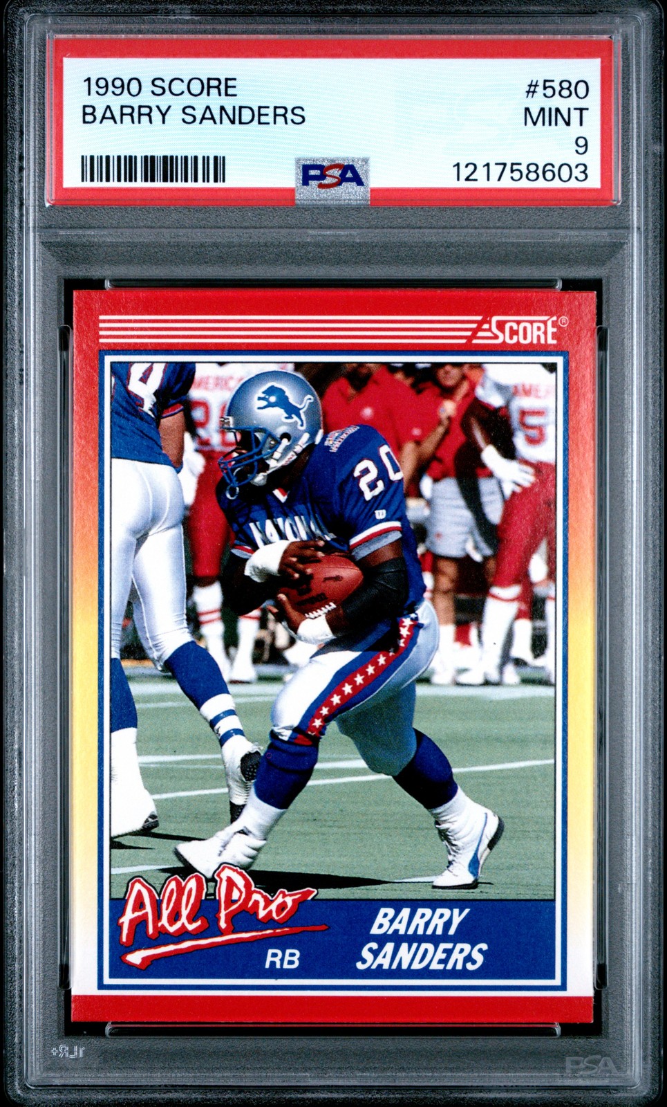 1990 SCORE #580 BARRY SANDERS PSA 9