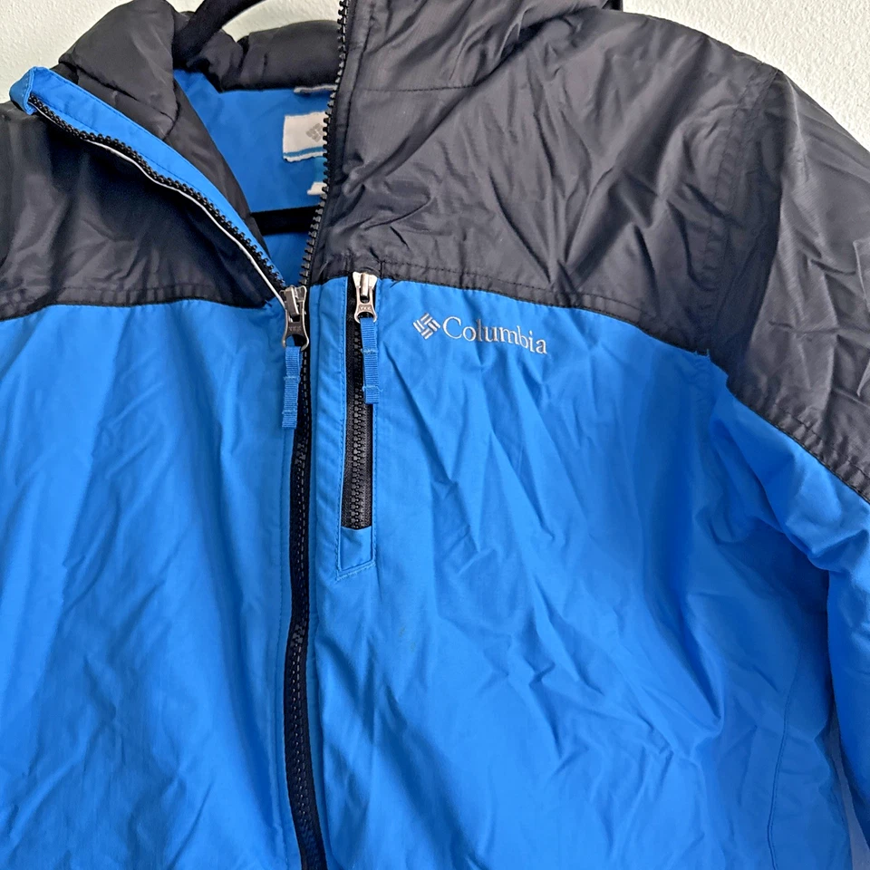 Columbia Sportswear Youth Hooded Jacket L 14-16 Black & Blue Winter Warm coat - Image 2 of 4