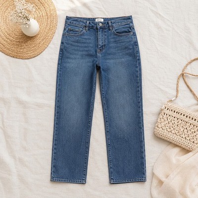 Warp + Weft AMS Amsterdam Slim Jeans Womens 33 Blue Indigo Sky Casual Denim