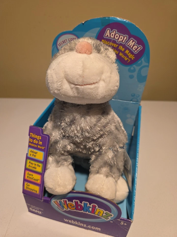 Ganz Webkinz Sterling Gray Stripe Cheeky Cat Plush Stuffed Animal NEW IN BOX  - Image 2 of 4