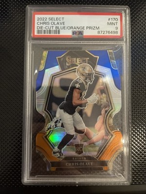 2022 Select Chris Olave #170 Blue & Orange Prizm Die-Cut /35 Rc 