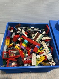 Lego Storage Case Brick Cube Light Blue Stackable 4 Stud Box Container + 5# Lego