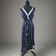 GUESS Bali Printed Asymmetric Faux-wrap Dress Size XL