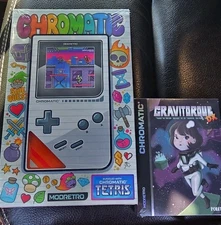 ModRetro Chromatic Orange Gameboy w/ Tetris + Sealed Game Gravitorque Both New
