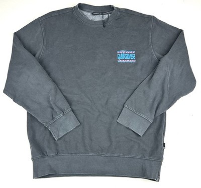 Vintage Y2K Quicksilver Sweatshirt Size Medium Black Embroidered Surf Grunge VTG