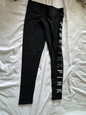 35 Victoria's Secret PINK Legging Medium Black/ Bling Sequin Logo NWT