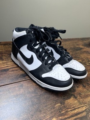 Nike Dunk High Men's High Top Lace-Up Sneakers Black/White Size 9