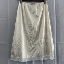 Vintage Sliperfection L 30/32 Nylon Half Slip Skirt Elastic White Cottagecore