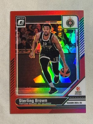 2024-25 Donruss Optic Euroleague Red Sterling Brown /99 #149 Partizan Mozzart