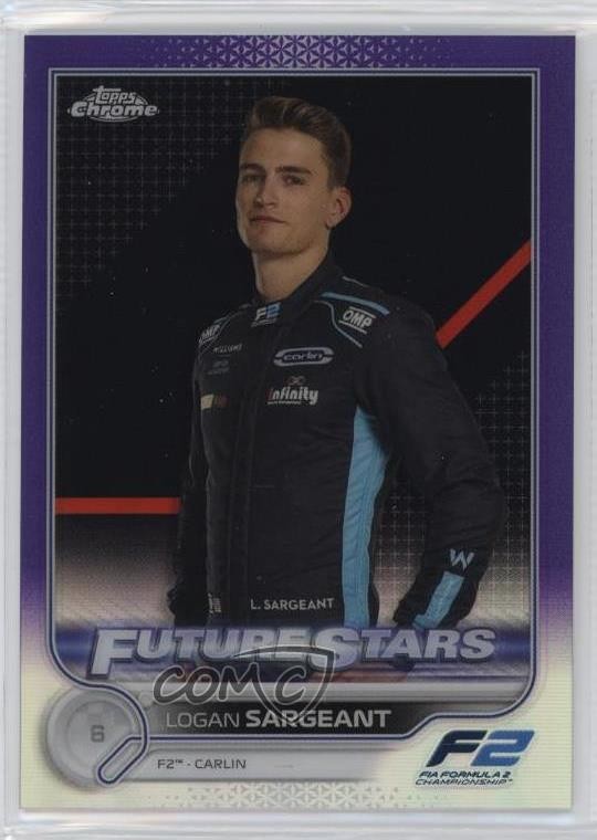 2022 Topps Chrome Formula 1 Purple Refractor 359/399 Logan Sargeant #82 0v2h