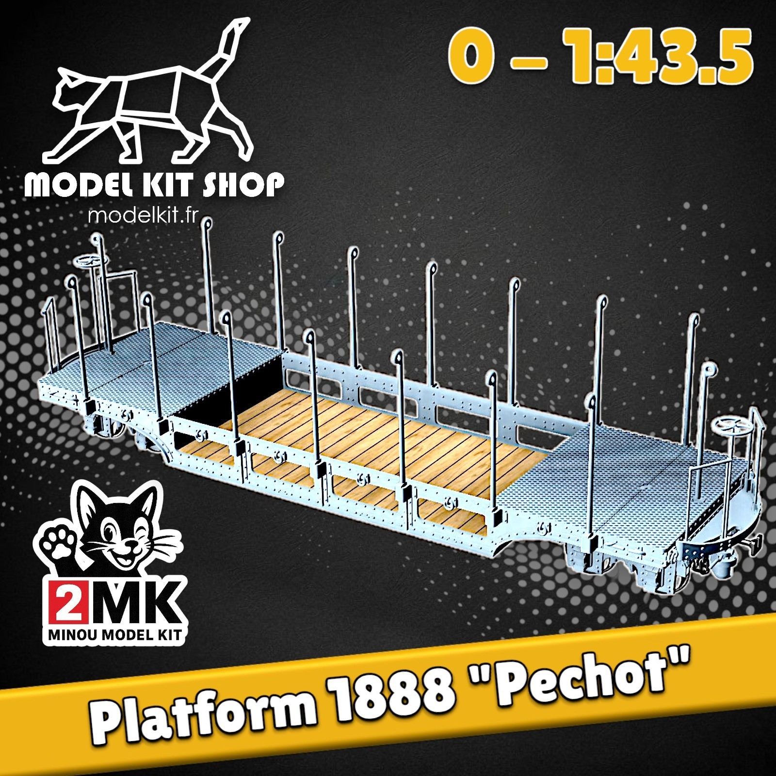 Plateforme Pechot 1888 Artillerie 1:43.5 pour Diorama Historique de Campagne