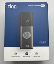 New Sealed Ring Wired Doorbell Pro 3rd Gen Retinal 4K Ultra-Clear Video 10x Z