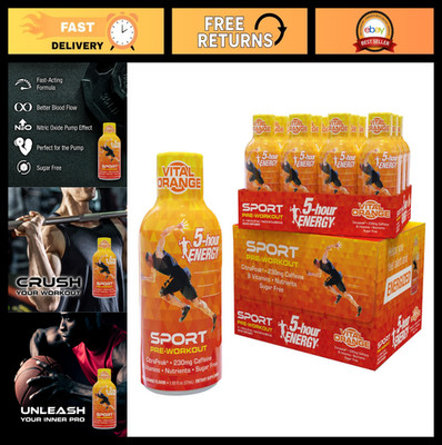 Extra Strength Energy Shots, 24 Count, Vital Orange Flavor, Pre-Workout Sport Dr
