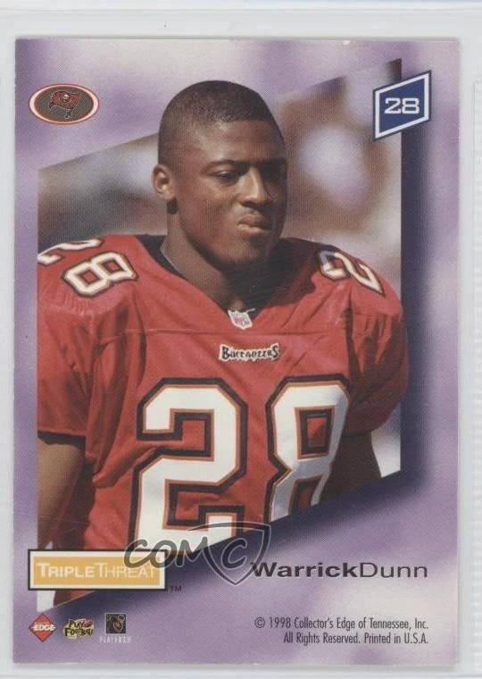 1998 Collector's Edge Supreme Season Review Triple Threat (T3) Warrick Dunn #28 - Image 2 of 2