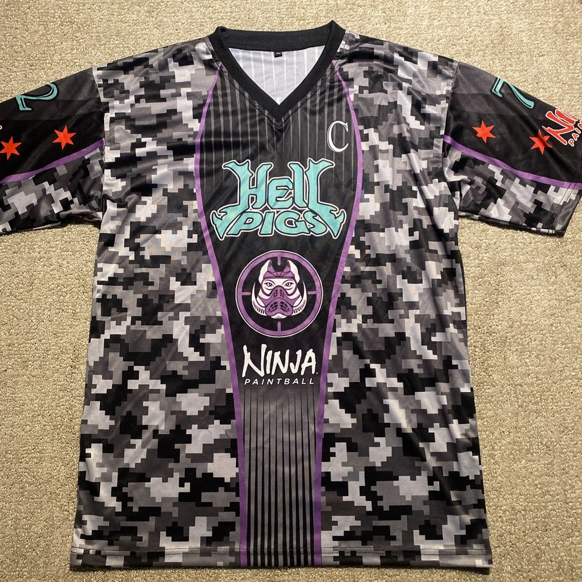 Maillot De Paintball Vintage Diablo Wear 'Face' – Homme XXL, Marron, Fabriqué Au Canada