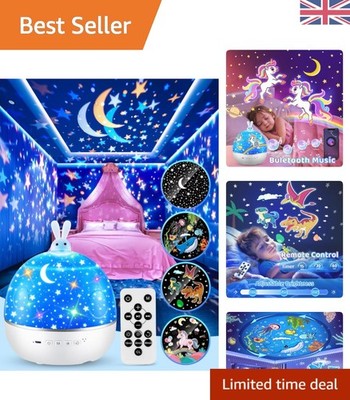 Sternenprojektor Nachtlicht für Kinder & Babys - Bluetooth Lautsprecher, 15 Filme, 1...