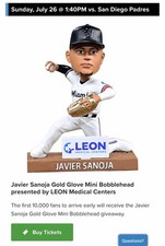 Javier Sanoja Gold Glove Mini Bobblehead Miam...