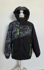 Free Country Youth Boys Winter Jacket Size 18-20 XL Black Gray Hooded WORN ONCE