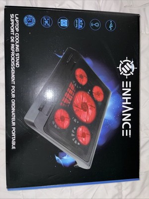 Laptop Cooling Pad 5 Quiet Fans Cooler Stand Dual Ports for 11-17'' Laptop