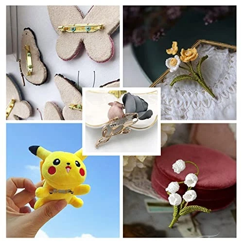 50-Piece Three Holes Iron Brooch Bar Pins Findings Safety Catch Back Pins - Image 3 of 4