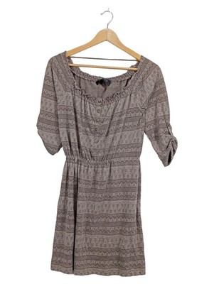 Zara Basics Damen Blusenkleid Tunika Bohemian Ethno Muster Gr. S Beige