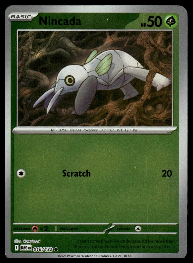Nincada ME01: Mega Evolution #016/132 Reverse Holo NM