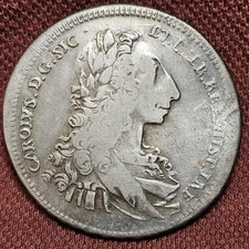 1735 Sicily Italian State Scudo 12 Tari Silver Coin 1 Yr Type Charles Coronation