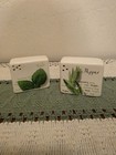 Ceramic Herb Salt & Pepper Shaker Set Refillable White/Green Basil Rosemary — photo 1