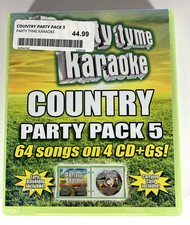 Party Tyme Karaoke Country Party Pack 5 CD G 4 Disc 64 Songs New Sealed