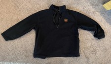 Ariat Men's Fleece Sweater Pullover 1/4 Zip Black Mens Medium Small Spots Front