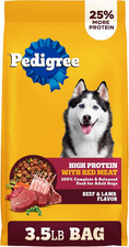 Pedigree Dry Dog Food for Adult Dogs, High Protein, Beef and Lamb Flavor, 3.5 Lb 4.05 per pound
