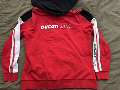 Ducati Corse Fleece Hoodie - Clean - Red White & Black - Small OR Medium Sizing