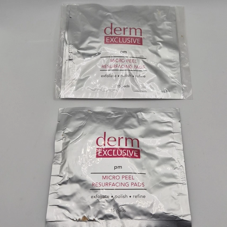 3 New Derm Exclusive PM Micro Peel Resurfacing Pads Exfoliate Refine Sealed  - Image 2 of 4