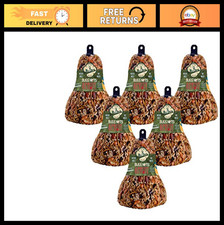 Wild Bird Seed Bell 6-Pack | Premium Mealworms, Sunflower Hearts & Cranberries |