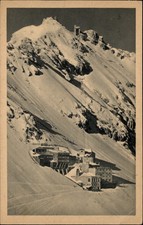 Zugspitze Garmisch Partenkirchen Germany Aerial view vintage postcard t502