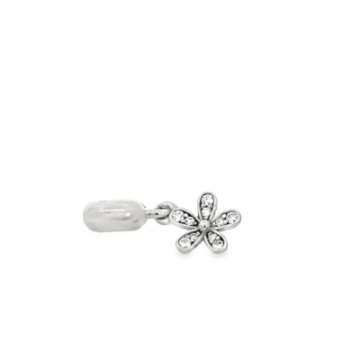 Pandora 925 silver #791491cz Dazzling Daisy flower Dangle slide charm bead  NEW