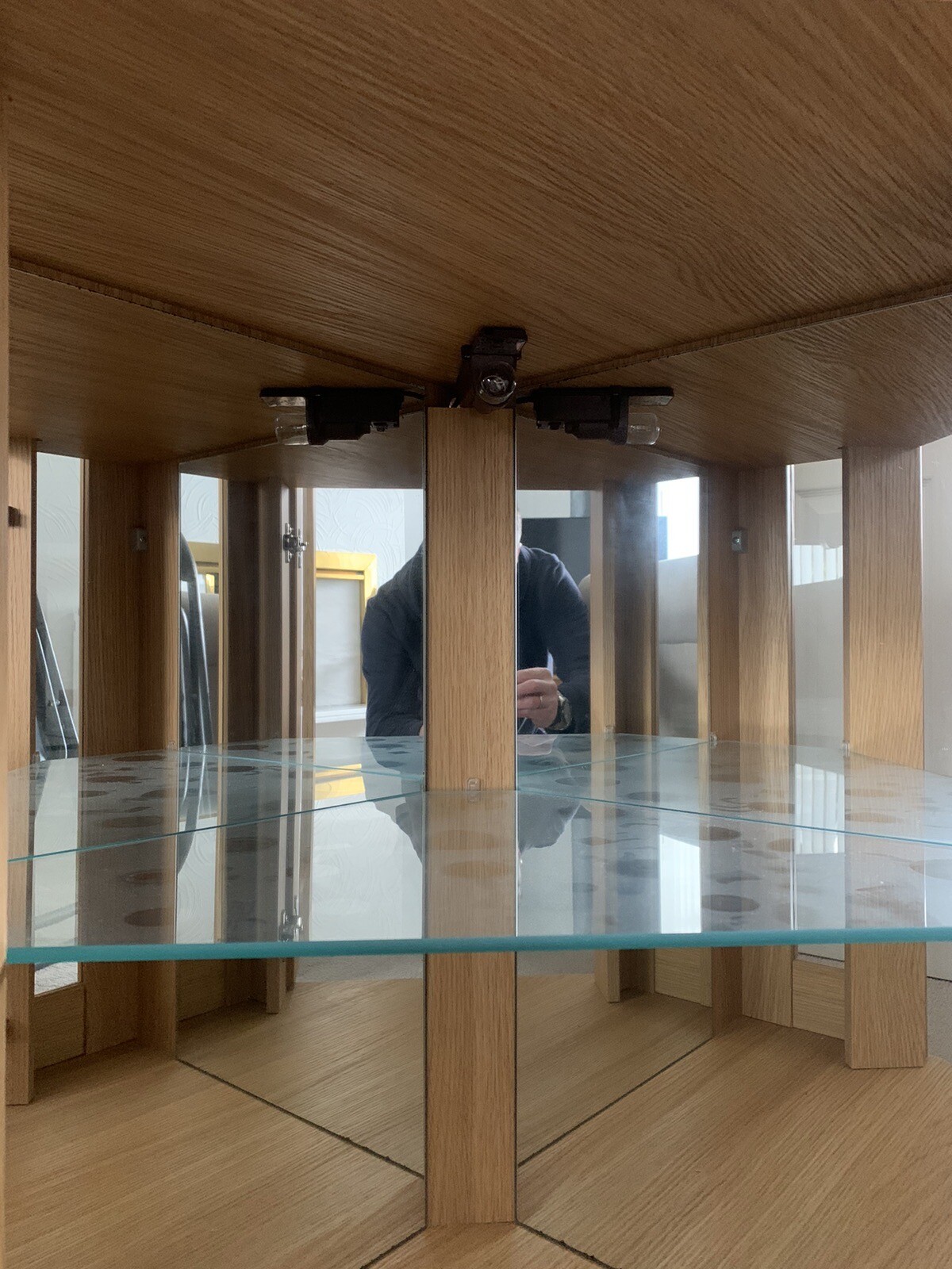 Illuminated glass corner display unit eBay