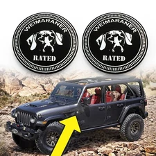 (Pair) WEIMARANER Rated Fender Badge fits JEEP WRANGLER YJ JL JK TJ CJ emblem
