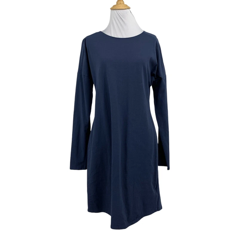 lole stretch cotton blend long sleeve mini swing tunic 