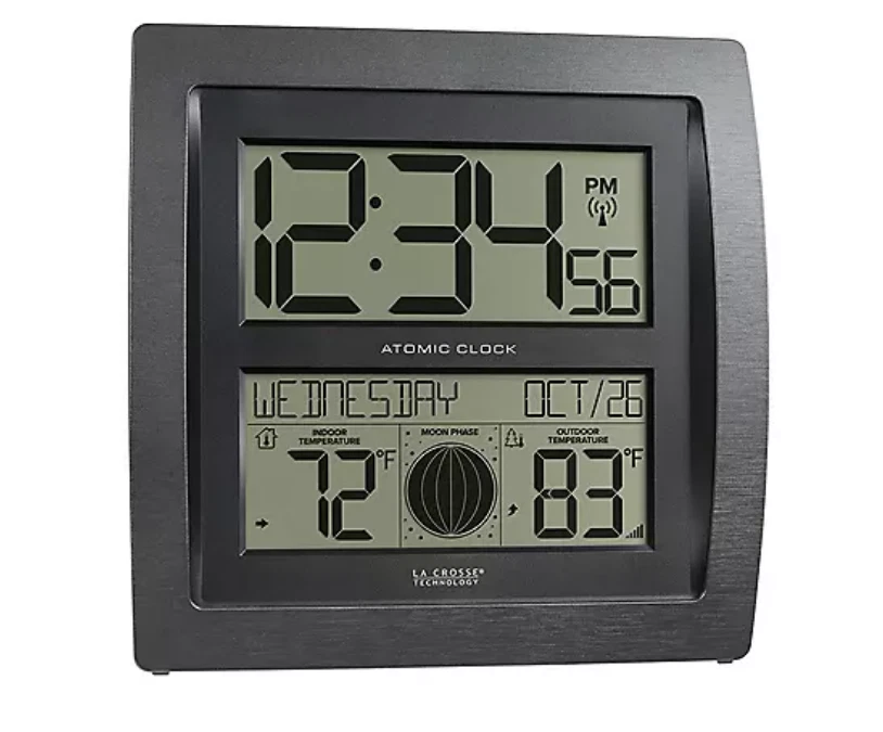 La Crosse Technology Curved Digital Atomic Wall Clock/ Gray - Image 3 of 4