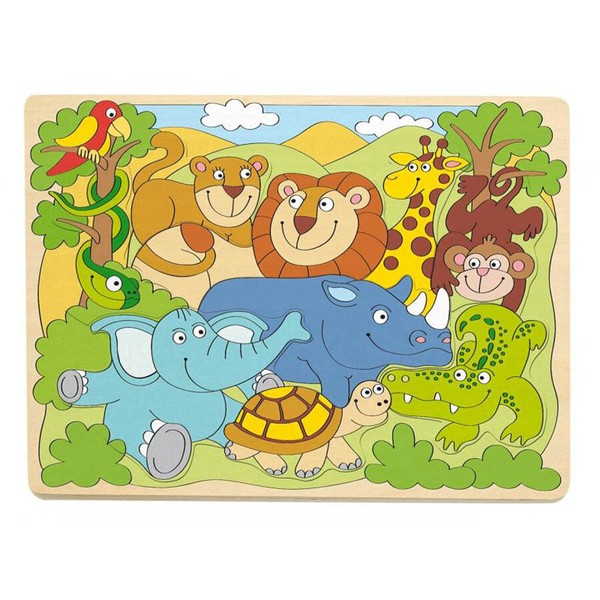 "Kleinkinder Holzpuzzle \"Tiere\" Holzspielzeug Kinder Steck Puzzle Holz # 91930"-image
