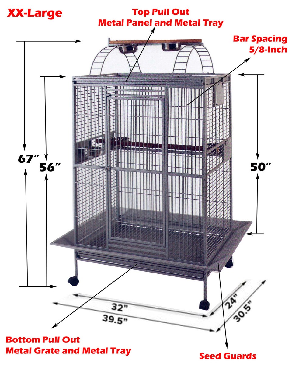 Extra Large Lani Kai Lodge Open PlayTop For Large Parrot Bird Cage