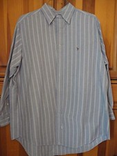 Men's Polo Ralph Lauren Blue/Red/White Striped LARGE 16 1/2-33 Long Sleeve Shirt