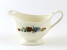 Crown Ivory Ceramic Gravy Boat Pitcher with Floral Design, # 11 29