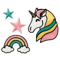 ♥AufbüGler♥BüGelmotiv♥Applikation Patch♥Create Einhorn 4 Teile ♥AufnäHer ♥Neu♥♥