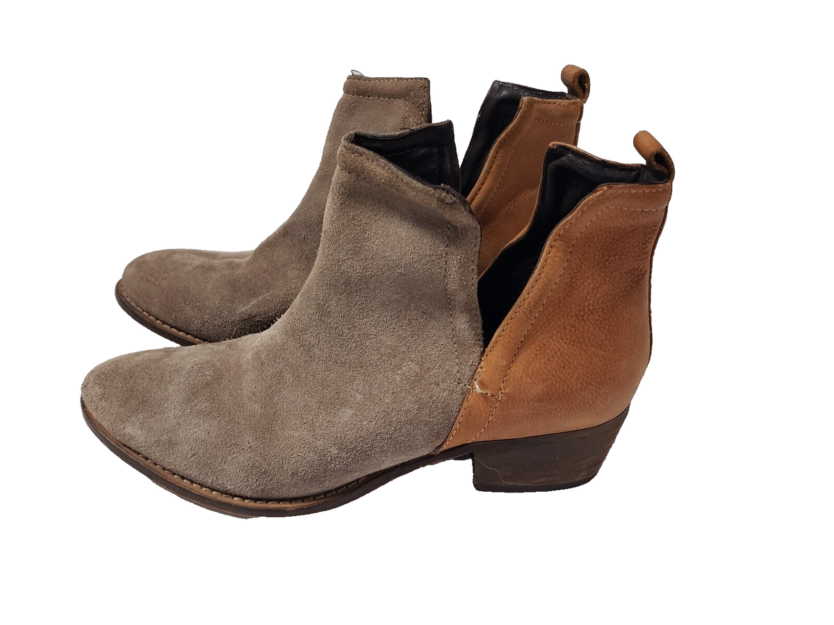 Diba True Stop By Ankle Boots Womens Western Cut Out Suede Leather Boho  Shoe