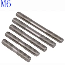 M6*25-250mm Metric 304 Stainless Steel Double End Threaded Stud Bolts Screw Rod