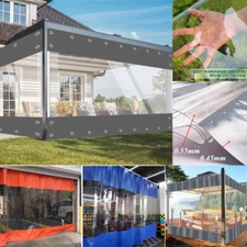 Waterproof Vinyl Curtain Heavy Duty Clear Tarp Outdoor Clear PVC Patio Enclosure