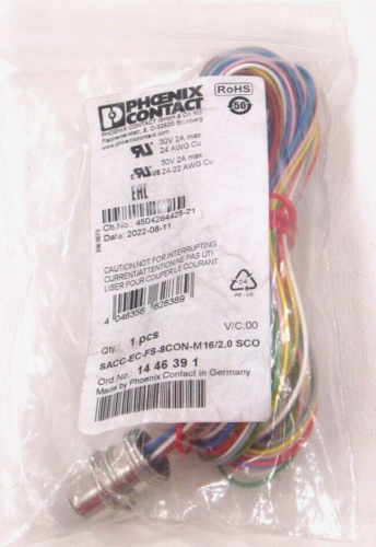 Phoenix Contact Circular Metric Connector SACC-EC-FS-8CON-M16/2,0 SCO NEW